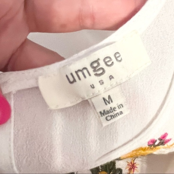 Umgee Boho Hippie Crochet Knit Floral Embroidered Dress Womens Size Medium - Picture 9 of 12